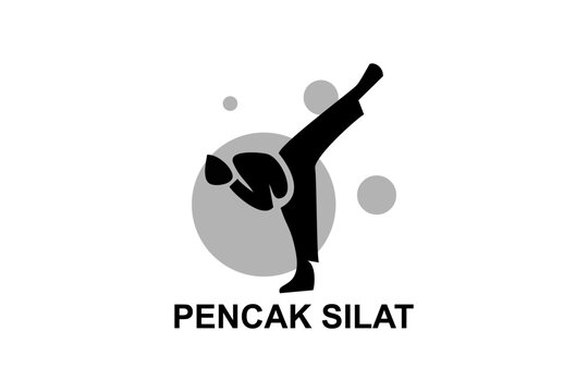 pencak silat sport vector line icon. sportsman, fighting stance. sport pictogram illustration.