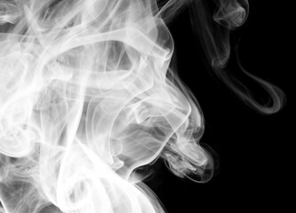 Fototapeta premium creative photo of white smoke on black background