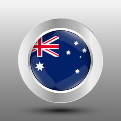 Australia round flag metal button background