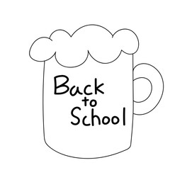 cup of coffee with back to school line