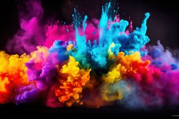 Fototapeta na wymiar Artistic Eruption Of Dye Smoke And Color Powder Splash 