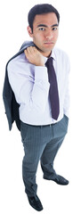 Digital png photo of biracial businessman on transparent background