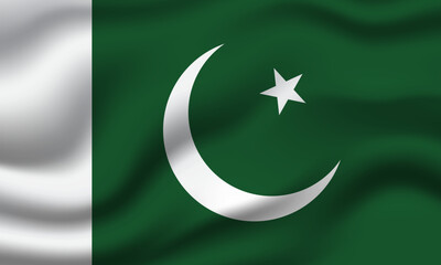 pakistan national flag 3d waving banner background