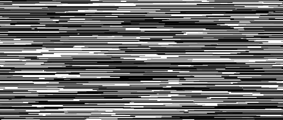 Seamless irregular lines pattern. White tv noise repeating background. Black white horizontal random lines backdrop. Glitch and failure concept wallpaper. Vector graphic design illustration