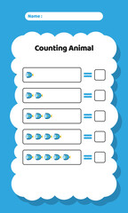 Counting Exercise Practice Worksheet for Kids