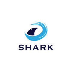 shark abstract logo design in the sea