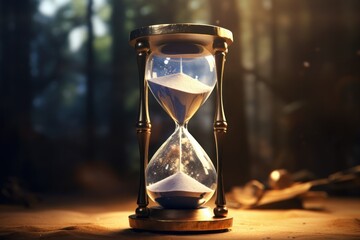 Time's Graceful Passage Through Golden Hourglass
