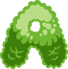 Green Bush Alphabet A