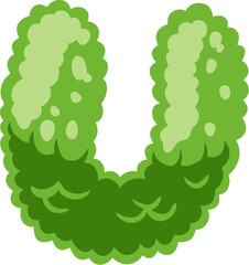 Green Bush Alphabet U