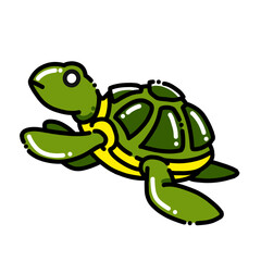 turtle icon in colors and filled outline style