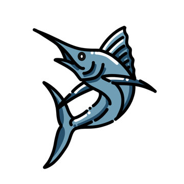recommend clip art: swordfish icon in colors and filled outline style