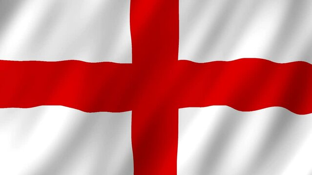 Flag of the England waving animation. looping National England flag animation background 4k