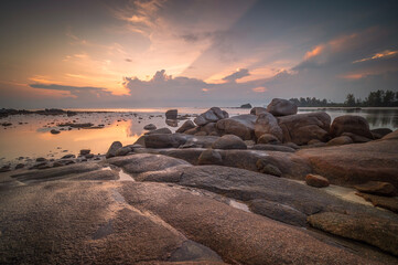 Beautiful seascape at sunset, Bintan Island , Indonesia - 641581749