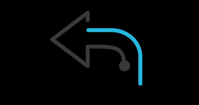 2D animation of an arrow pointing left direction