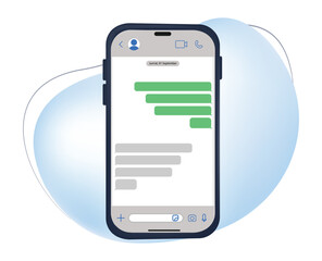 Message smartphone template with Message bubbles chat on smartphone icons. Phone chatting sms template bubbles