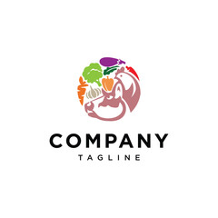 Vegetables and livestock market fresh logo icon vector template.eps