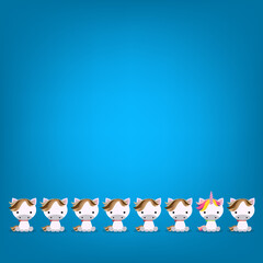 Fototapeta premium Think differently - Being different, standing out from the crowd -The unicorn also represents the concept of individuality , confidence, uniqueness, innovation, creativity.