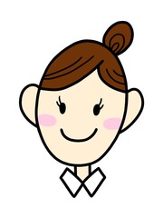 お団子ヘアの女性のイラスト