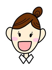 お団子ヘアの女性のイラスト
