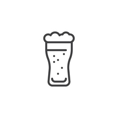 Beer glass line icon