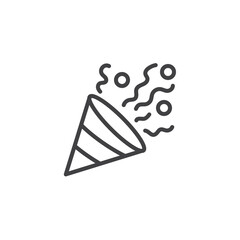 Confetti popper line icon