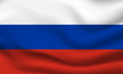 Russia flag 3d waving banner  background