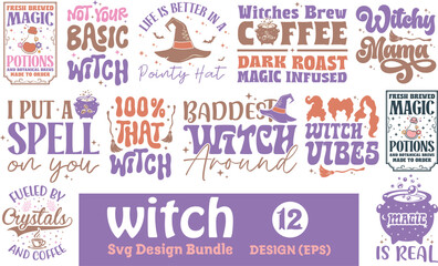 Halloween Witch SVG PNG Bundle