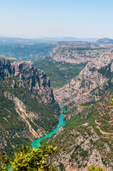 A beautiful outlook over the Gorges du Verdon, also known as the European Grand Canyon, in the...