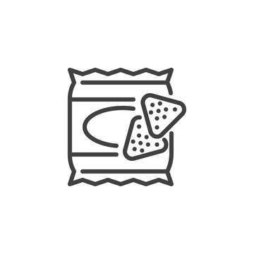 recommend clip art: Nachos chips line icon