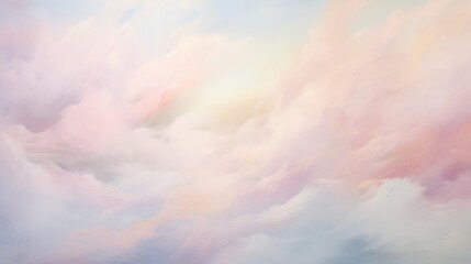Fototapeta na wymiar a painting of a sky filled with pink and blue clouds. generative ai