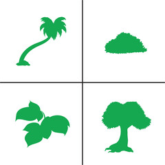FLAT DESIGN TREE SILHOUETTE SET


