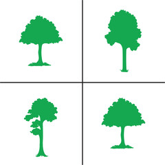 FLAT DESIGN TREE SILHOUETTE SET


