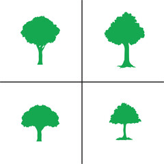 FLAT DESIGN TREE SILHOUETTE SET


