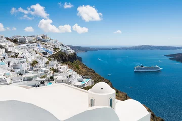 Wall murals Mediterranean Europe White architecture in Santorini island, Greece. Travel and vacation concept
