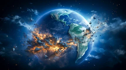 Photo sur Plexiglas Pleine Lune arbre 爆発する地球