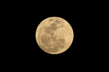 Obraz premium natural satellite moon in dark night sky yellow color