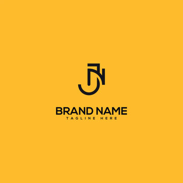 Abstract initial letter JN NJ logo design template - vector.
