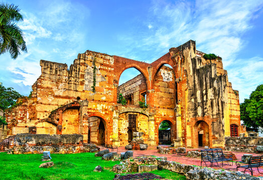 Ruins of San Nicolas de Bari Hospital in Santo Domingo, UNESCO world heritage in Dominican Republic