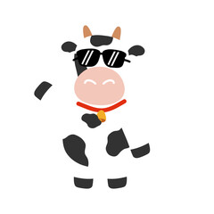 Baby Milk Cow Pointing Cartoon