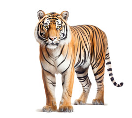 Indian tiger on transparent background for project decoration