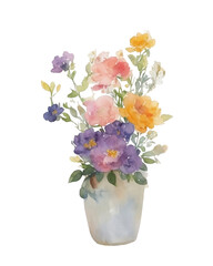 Flower pot watercolor