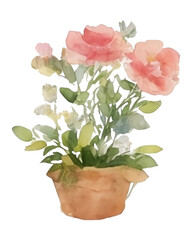Obraz premium Flower pot watercolor