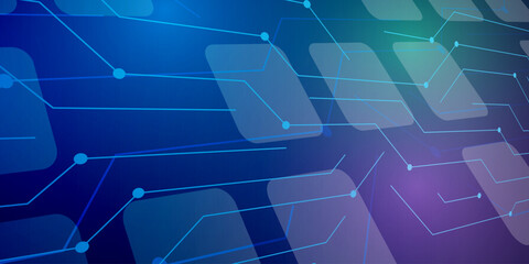 connected circuits background. vector illustration of communication technology and circuit board texture