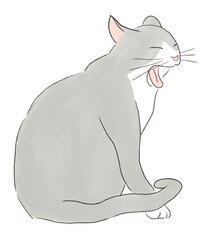 あくびをする猫