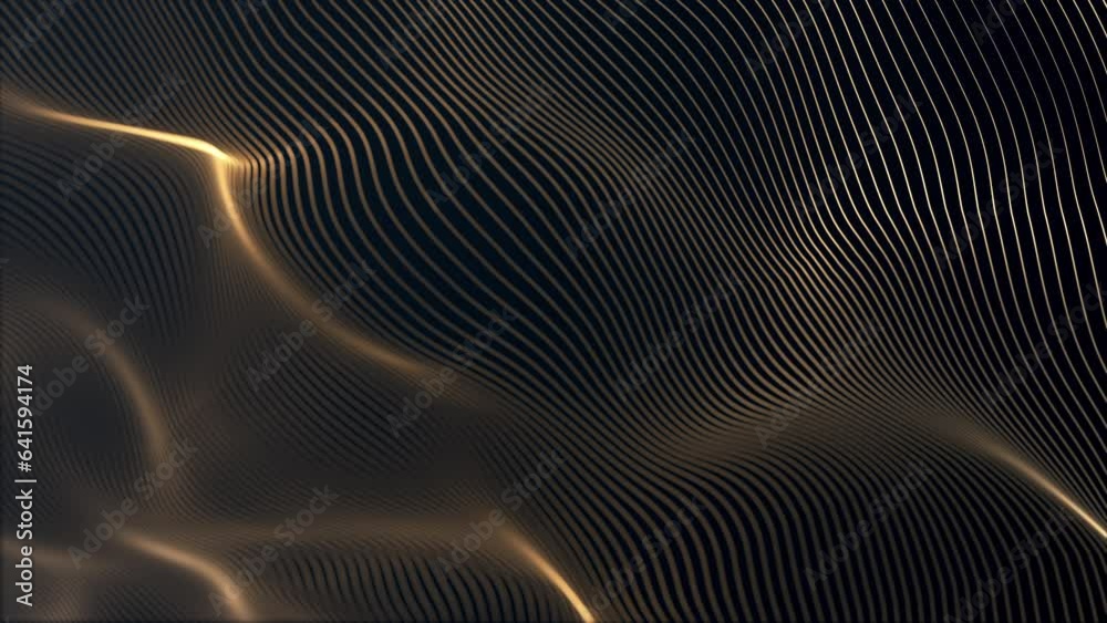 Aufkleber abstract digital lines wave background. digital particle cyber or technology background. animation s