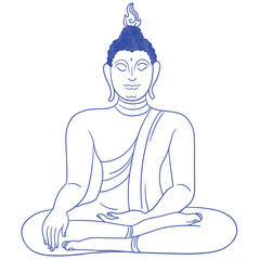 Buddha statue hand drawn