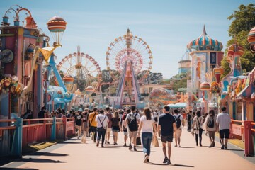 Sunny Day At An Amusement Park, Generative AI