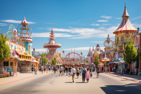 Sunny Day At An Amusement Park, Generative AI