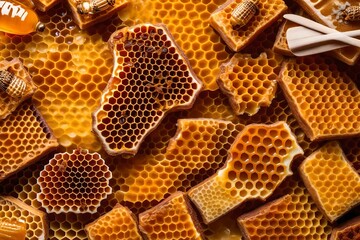 bees on honeycomb