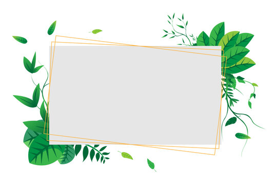 Elegant leaf vector frame illustration